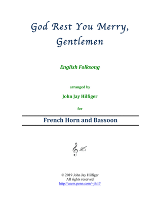 God Rest You Merry, Gentlemen for Horn and Bassoon