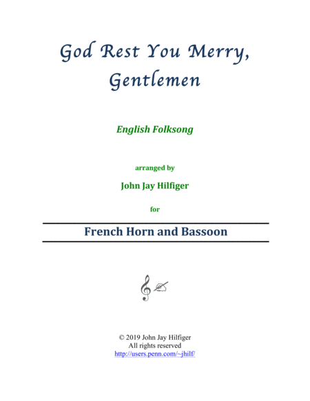 God Rest You Merry, Gentlemen for Horn and Bassoon image number null