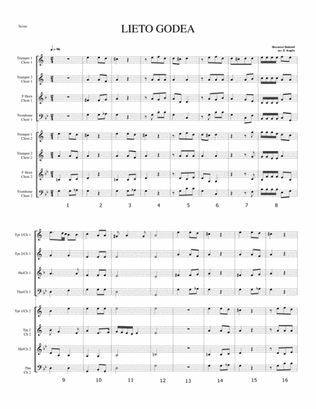Lieto Godea by Giovanni Gabrieli for 8 antiphonal brass