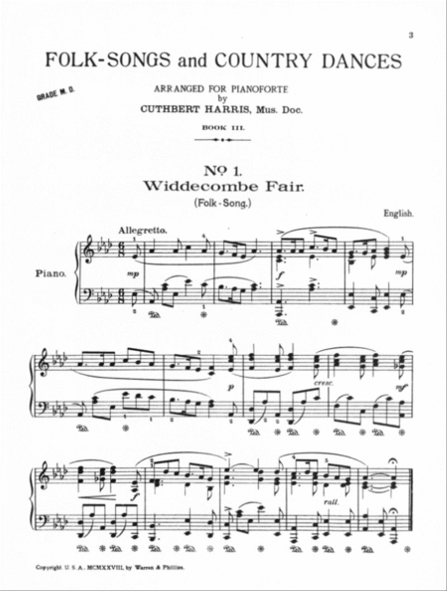 Folk Songs & Country Dances Piano Solo scores gallery preview page 2