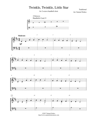 Twinkle, Twinkle, Little Star - for 2-octave handbell choir