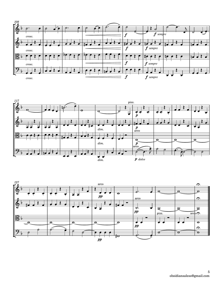 G. Fauré: Libera Me (Requiem, Op. 48) for String Quartet String Quartet scores gallery preview page 6
