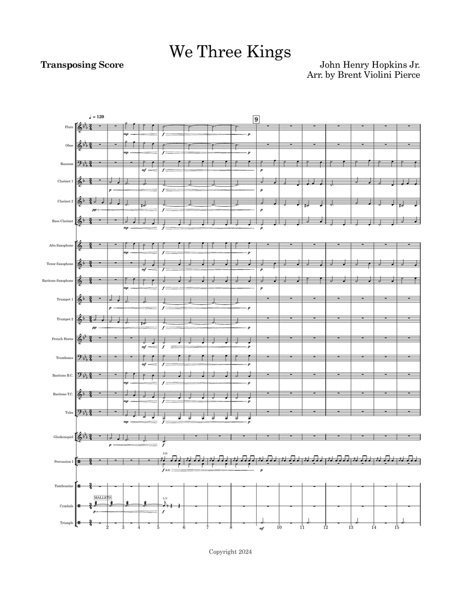 We Three Kings Concert Band scores gallery preview page 2