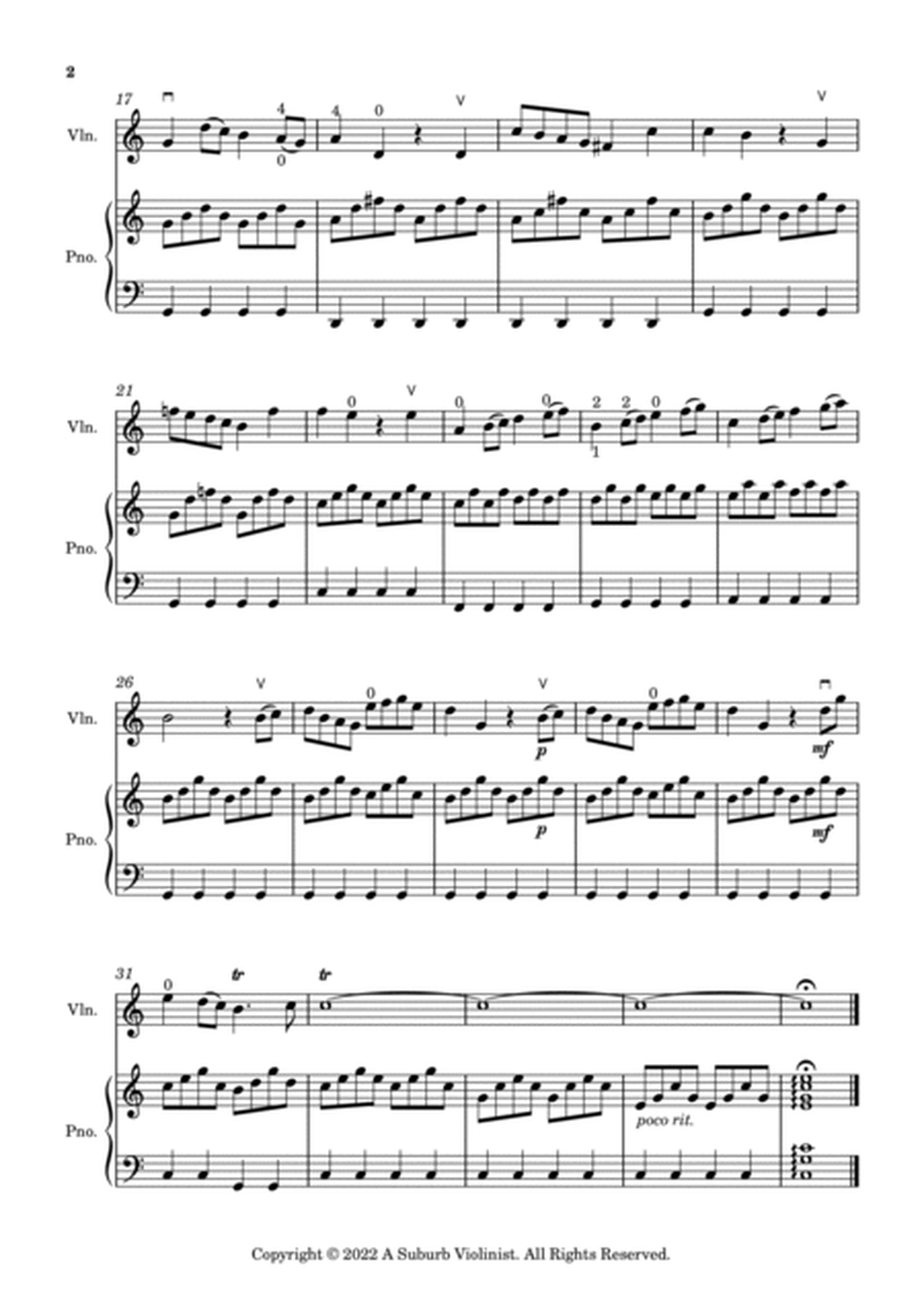 Largo, 2nd Movement of Winter Concerto RV 297 The Four Seasons for Easy Violin