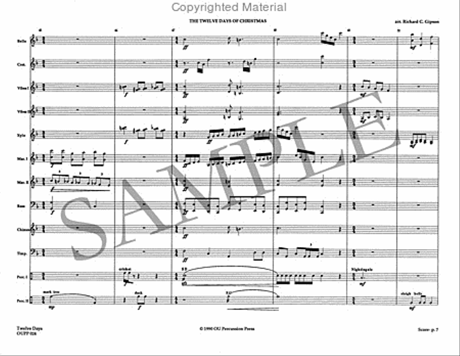 The Twelve Days of Christmas Percussion Ensemble scores gallery preview page 8
