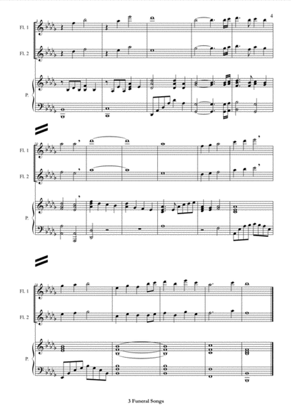 3 Funeral Songs for 2 Flutes in C and Piano Accompaniment image number null