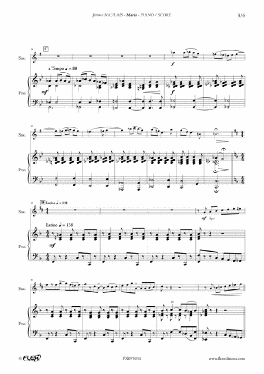Mario Mario Alto Saxophone scores gallery preview page 3