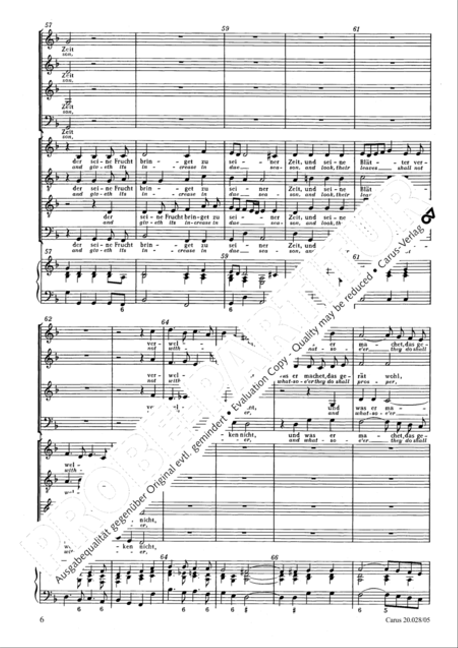 Blessed they who keep not the law of the ungodly (Wohl dem, der nicht wandelt im Rat der Gottlosen) Choir scores gallery preview page 7