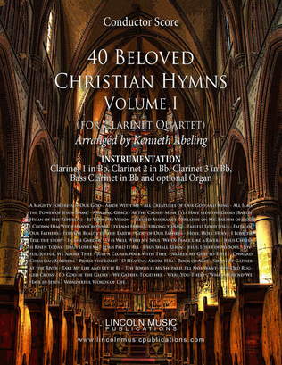 40 Beloved Christian Hymns Volume I (for Clarinet Quartet and optional Organ)