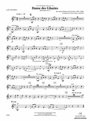 Danse des Ghazies (from The Ballet Suite, Op. 50a): 1st B-flat Trumpet