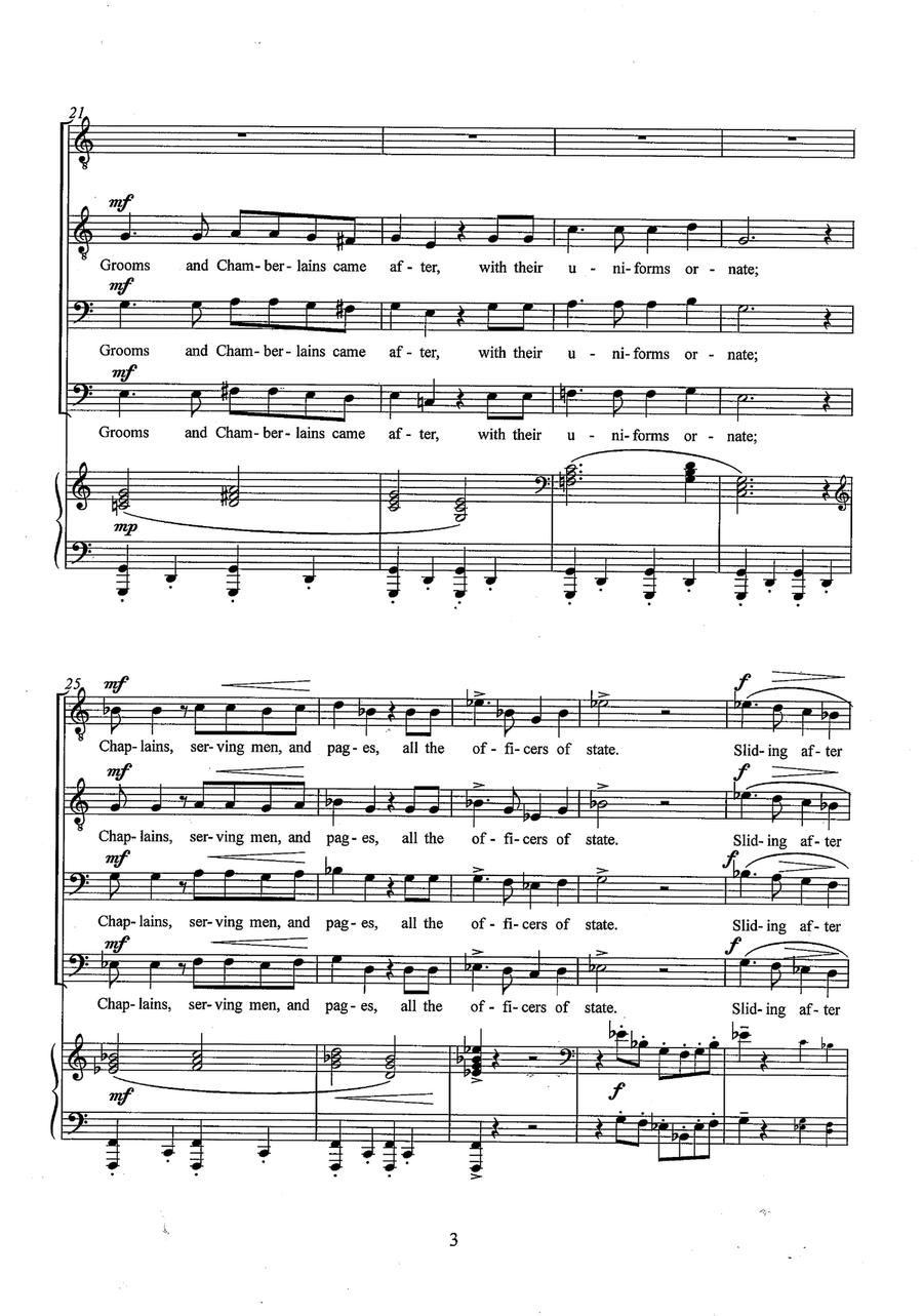 A Song of Canute (male voice choir and piano) TTBB scores gallery preview page 4