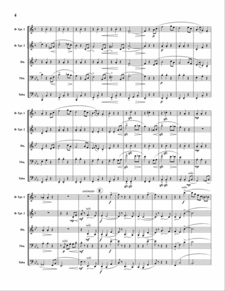 Valse Lente Brass Quintet scores gallery preview page 5
