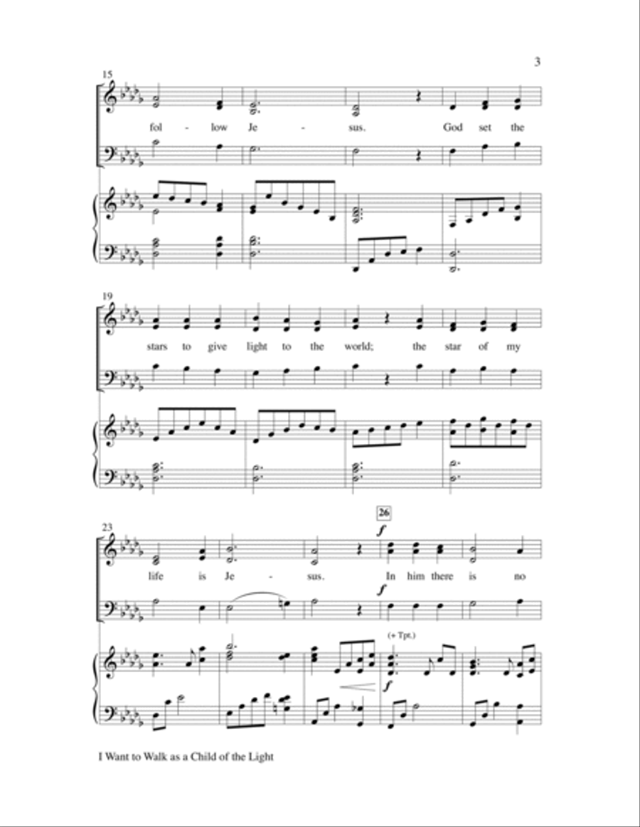 I Want to Walk as a Child of the Light 3-Part scores gallery preview page 3