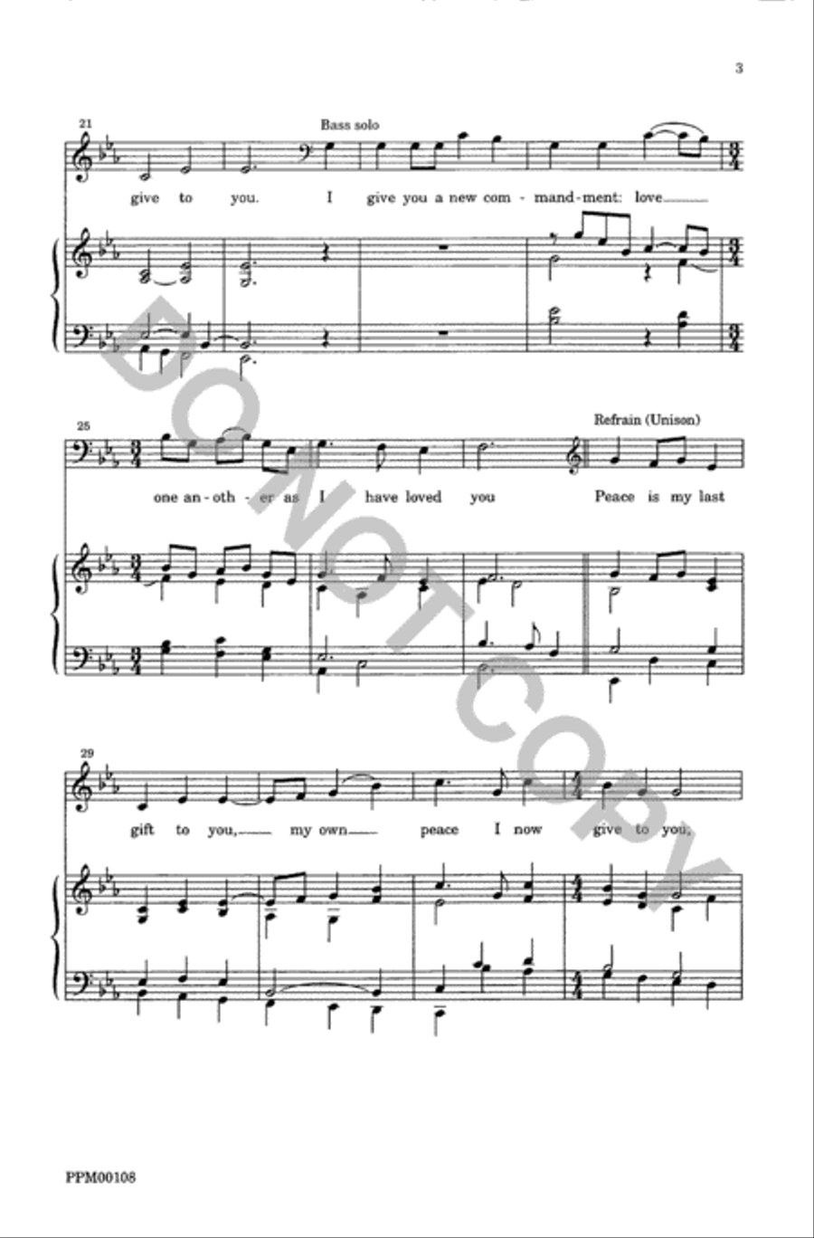 Peace is My Last Gift To You Unison Choir scores gallery preview page 4