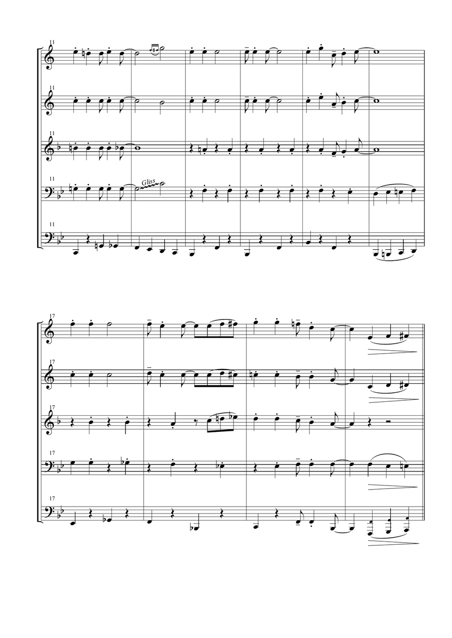 Jingle Bells for Brass Quintet Brass Quintet scores gallery preview page 2
