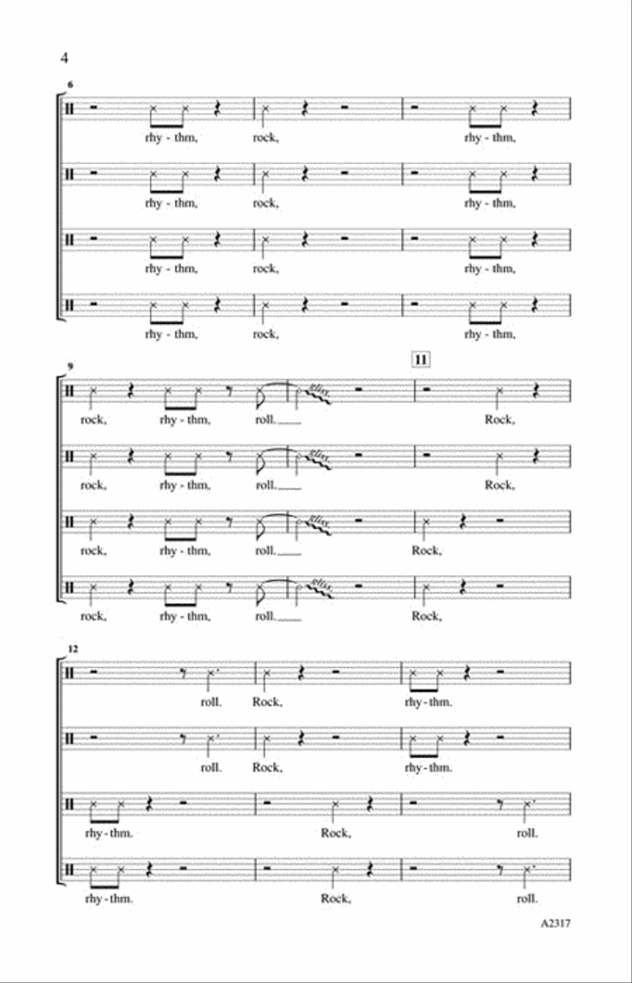 Rock Rhythm, and Roll Rock Rhythm, and Roll 4-Part scores gallery preview page 3