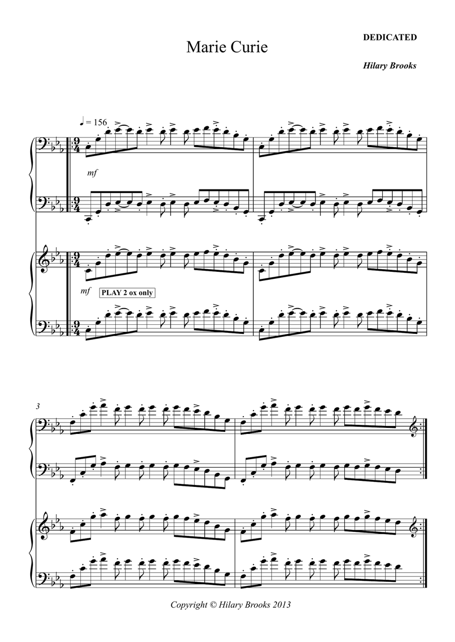 MARIE CURIE Piano Duet scores gallery preview page 4