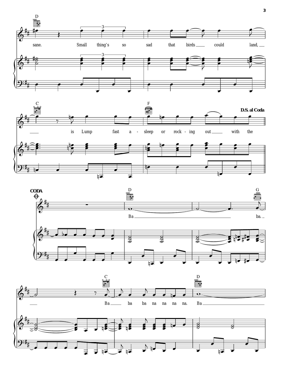Lump Piano, Vocal, Guitar scores gallery preview page 3