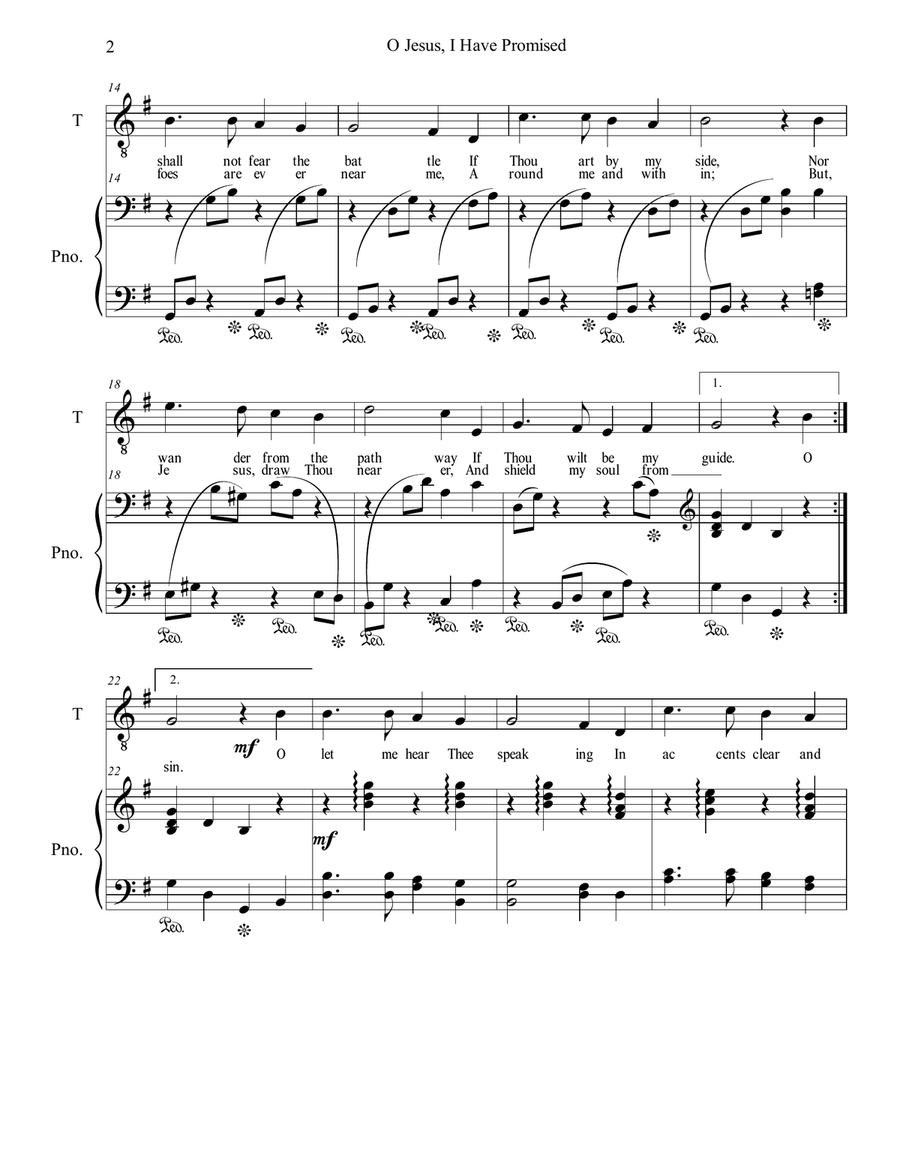 O Jesus, I Have Promised O Jesus, I Have Promised Tenor Voice scores gallery preview page 2