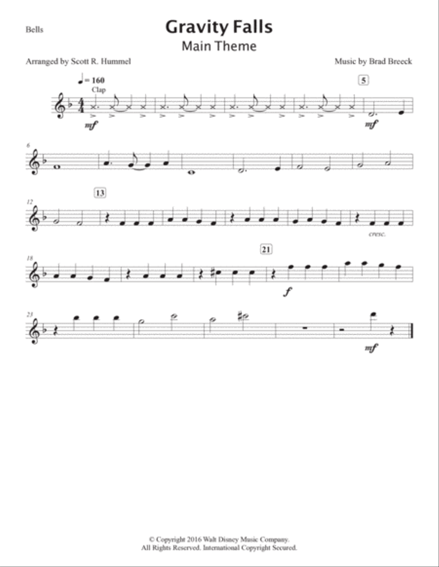 Gravity Falls (main Theme) Percussion Ensemble scores gallery preview page 4