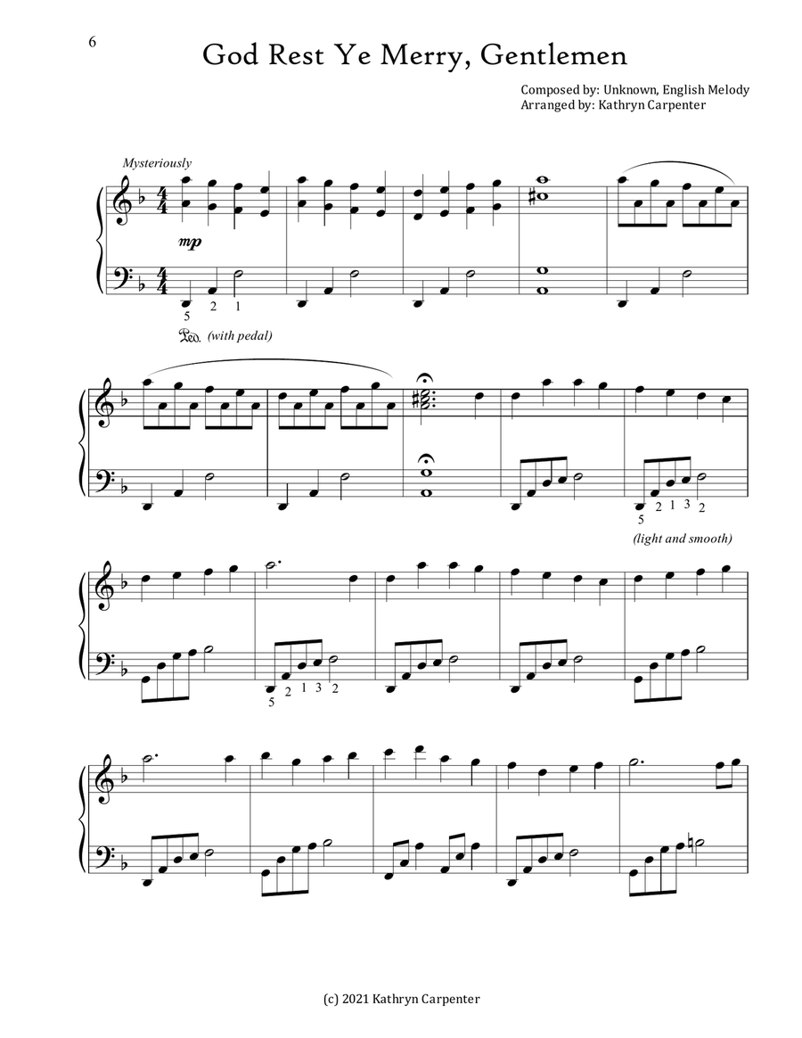 Contemplating Christmas with Piano: Advanced Intermediate Arrangements Piano Solo scores gallery preview page 6