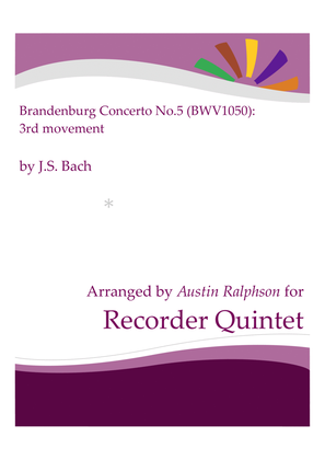 Book cover for Brandenburg Concerto No.5, 3rd movement - recorder quintet