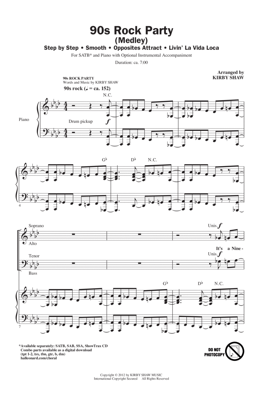 90's Rock Party (Medley) 90's Rock Party (Medley) 4-Part scores gallery preview page 1