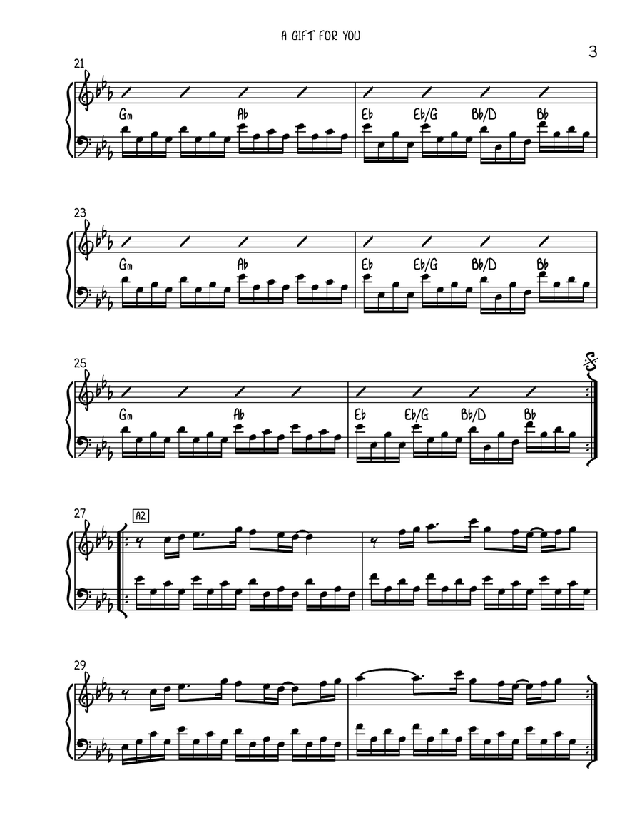 A Gift For You A Gift For You Piano Solo scores gallery preview page 3