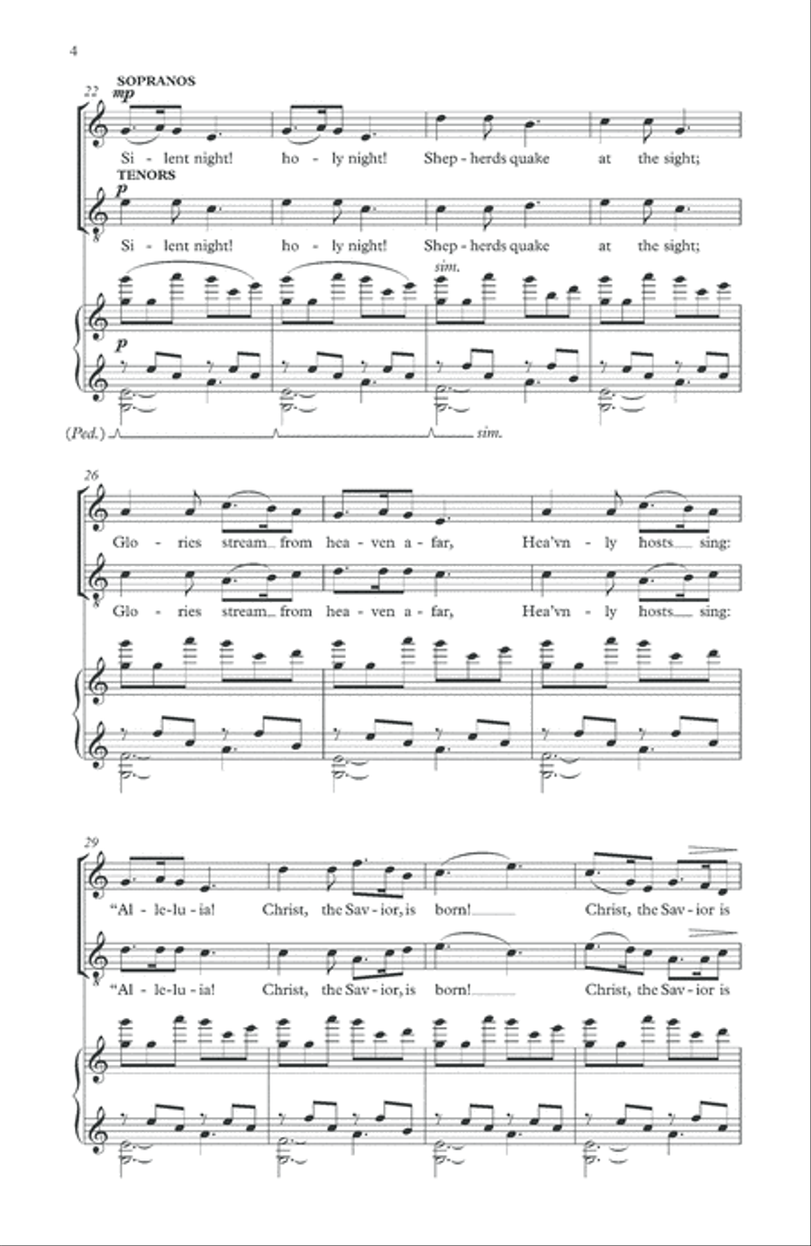 Silent Night 4-Part scores gallery preview page 4