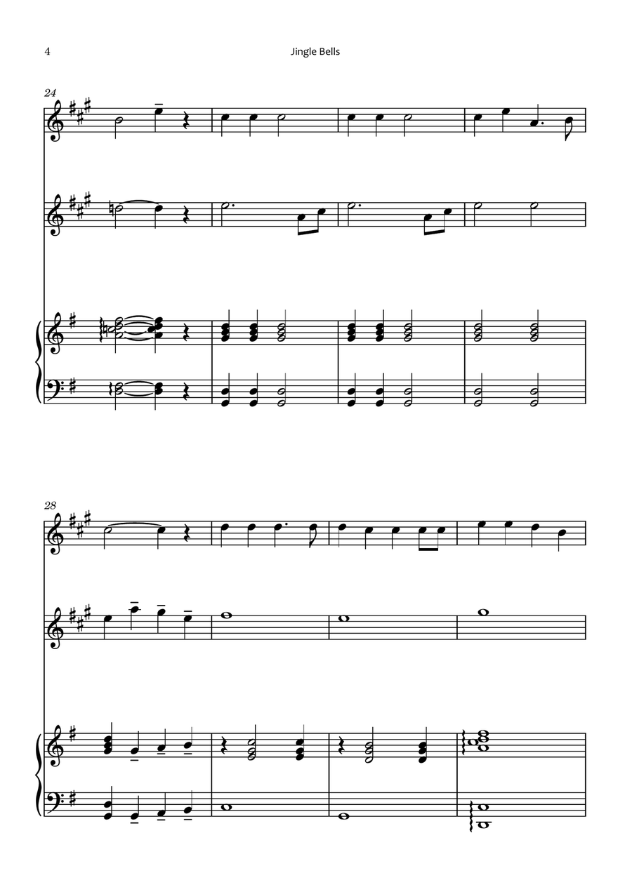 Jingle Bells Clarinet Duet scores gallery preview page 4