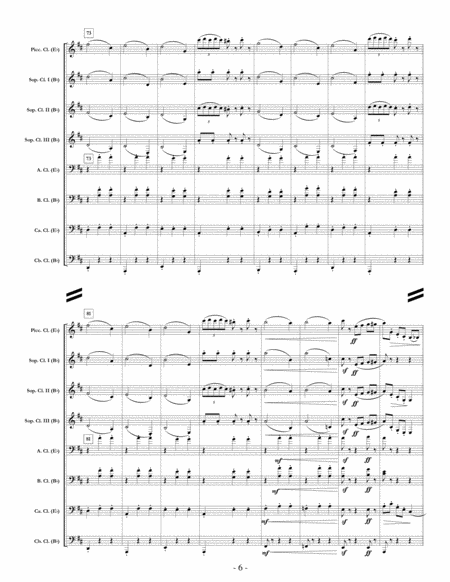 Nutcracker Suite, Mvt. VIII "Waltz of the Flowers" for clarinet choir (full score & set of parts) image number null