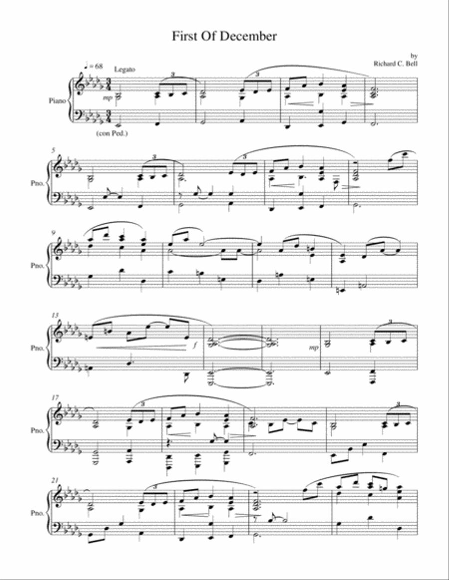 First Of December Piano Solo scores gallery preview page 1