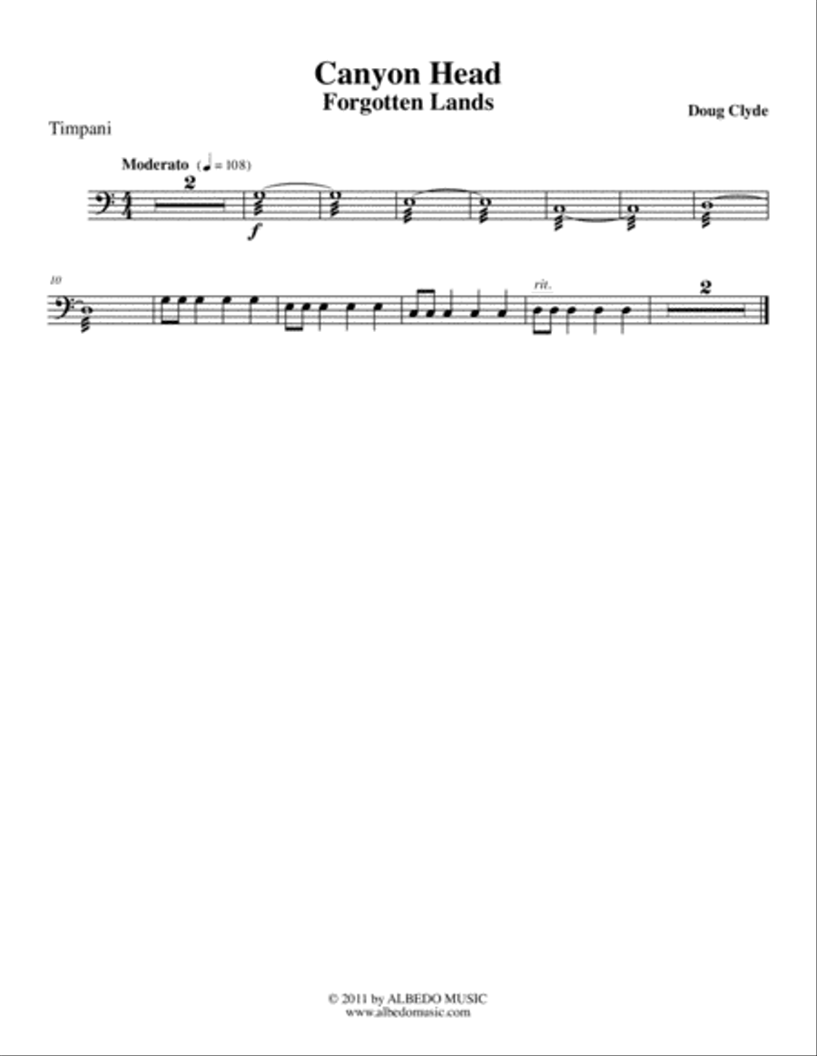 Canyon Head from Forgotten Lands Small Ensemble scores gallery preview page 5