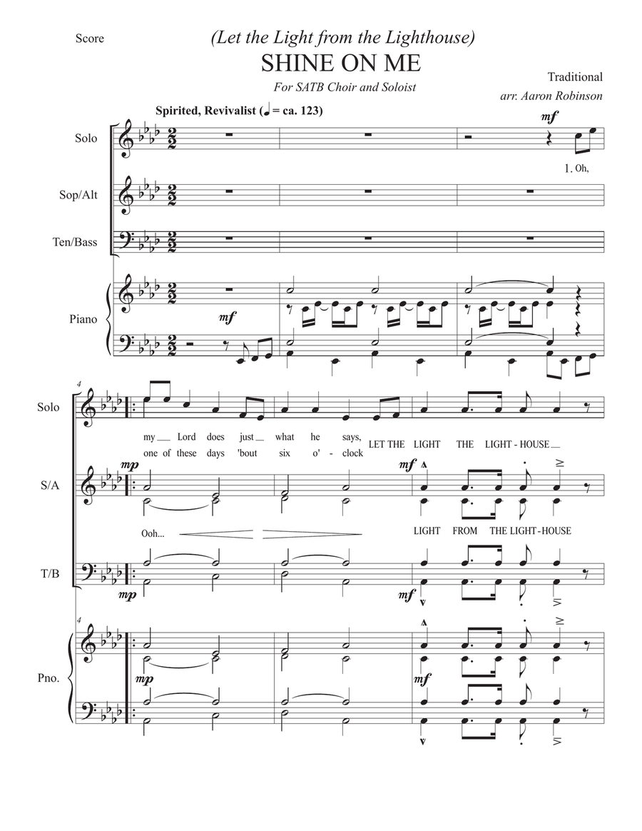 Let the Light from the Lighthouse Shine on Me 4-Part scores gallery preview page 1