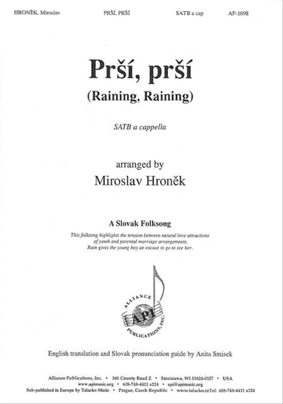 Prsi, Prsi/Rain, Rain 4-Part scores gallery preview page 1