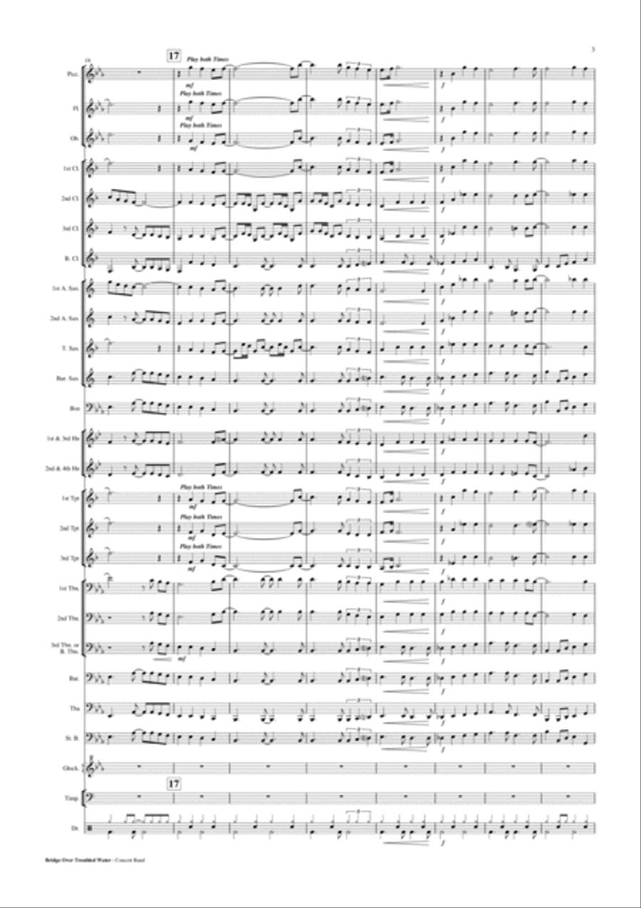 Bridge Over Troubled Water Concert Band scores gallery preview page 4
