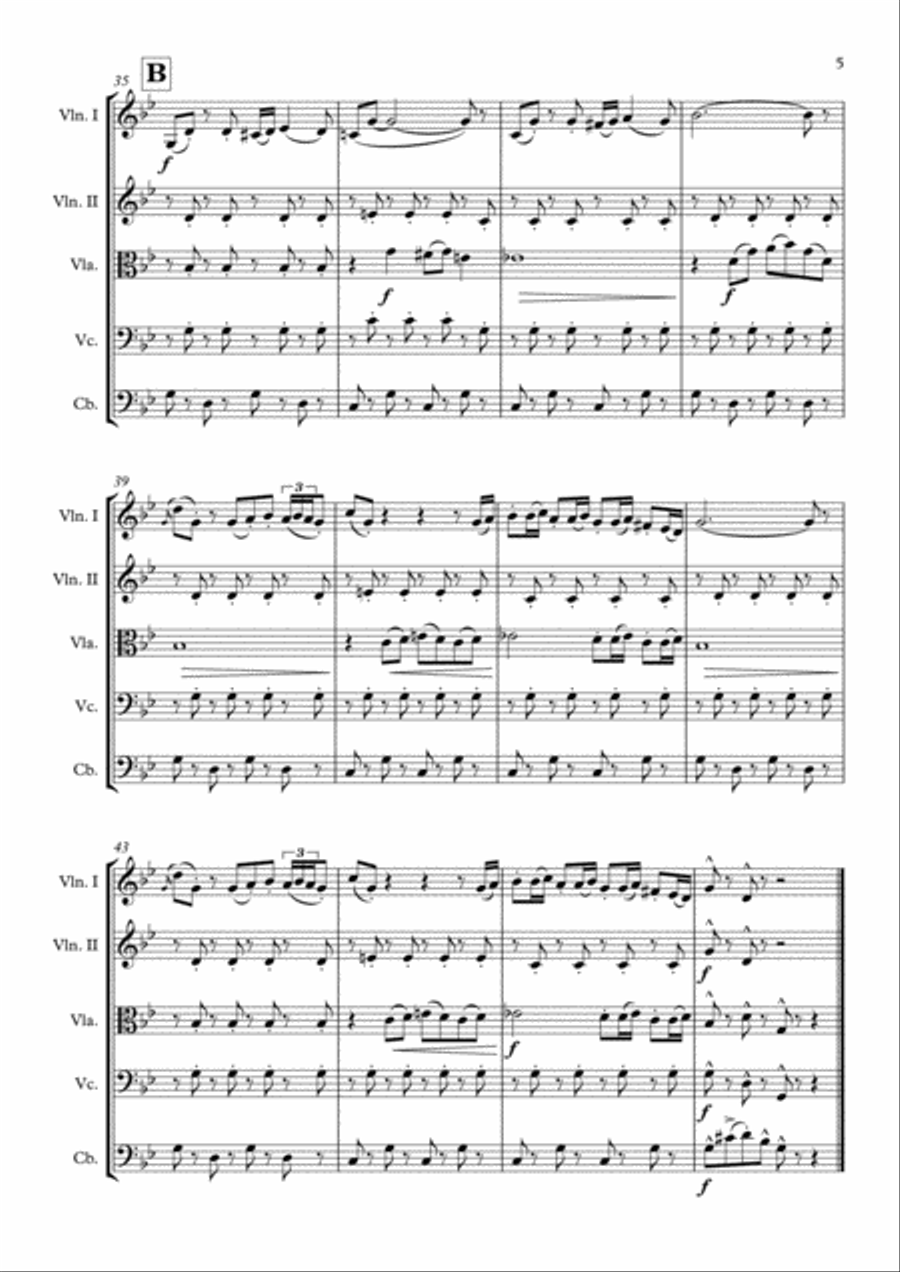Themes From Sherlock (main Theme/watson's Theme) String Quintet scores gallery preview page 6