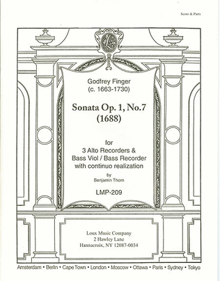 Book cover for Sonata Op. 1, No. 7 (1688)