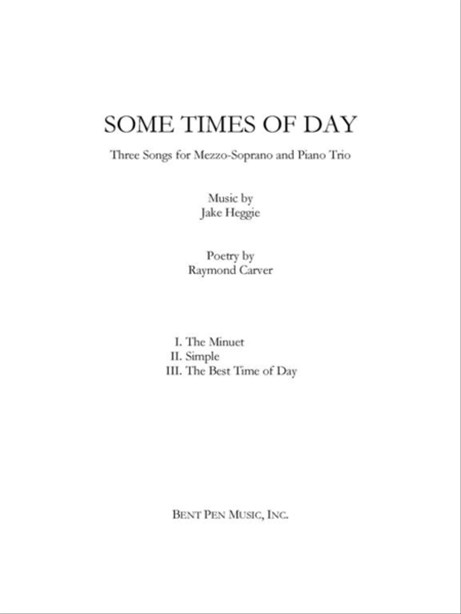 Some Times of Day (score and parts) Mezzo-Soprano Voice scores gallery preview page 1