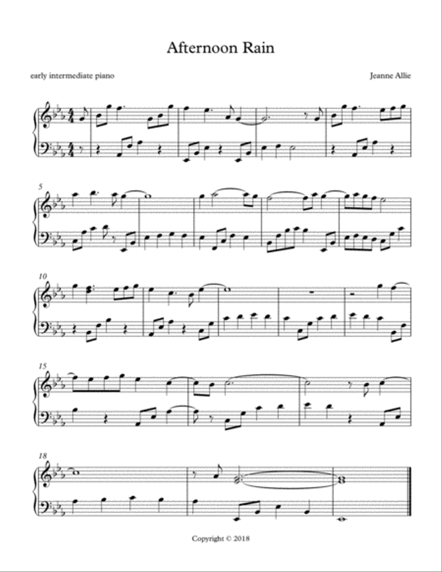 Afternoon Rain Piano Method scores gallery preview page 1