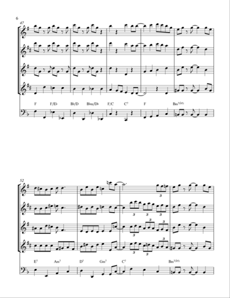 Let's Call the Whole Thing Off (SATB Sax Quartet) Saxophone Quartet scores gallery preview page 6