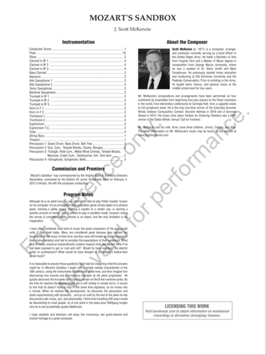 Mozart's Sandbox Mozart's Sandbox Concert Band scores gallery preview page 3