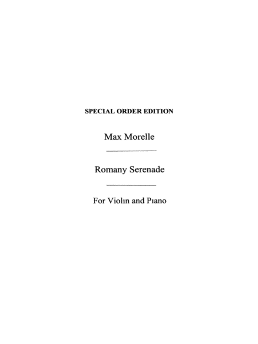 Max Morelle: Romany Serenade For Violin And Piano Violin Solo scores gallery preview page 1