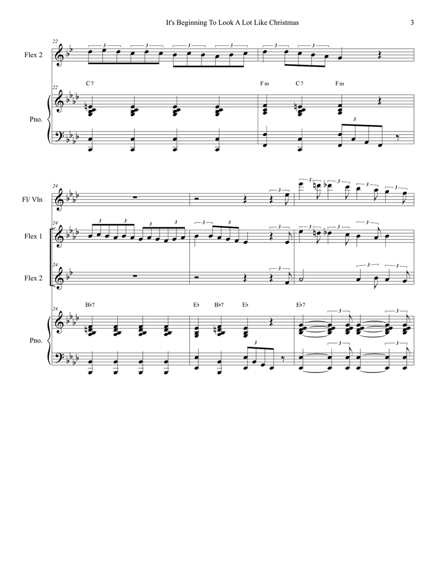 It's Beginning To Look Like Christmas Large Ensemble scores gallery preview page 3
