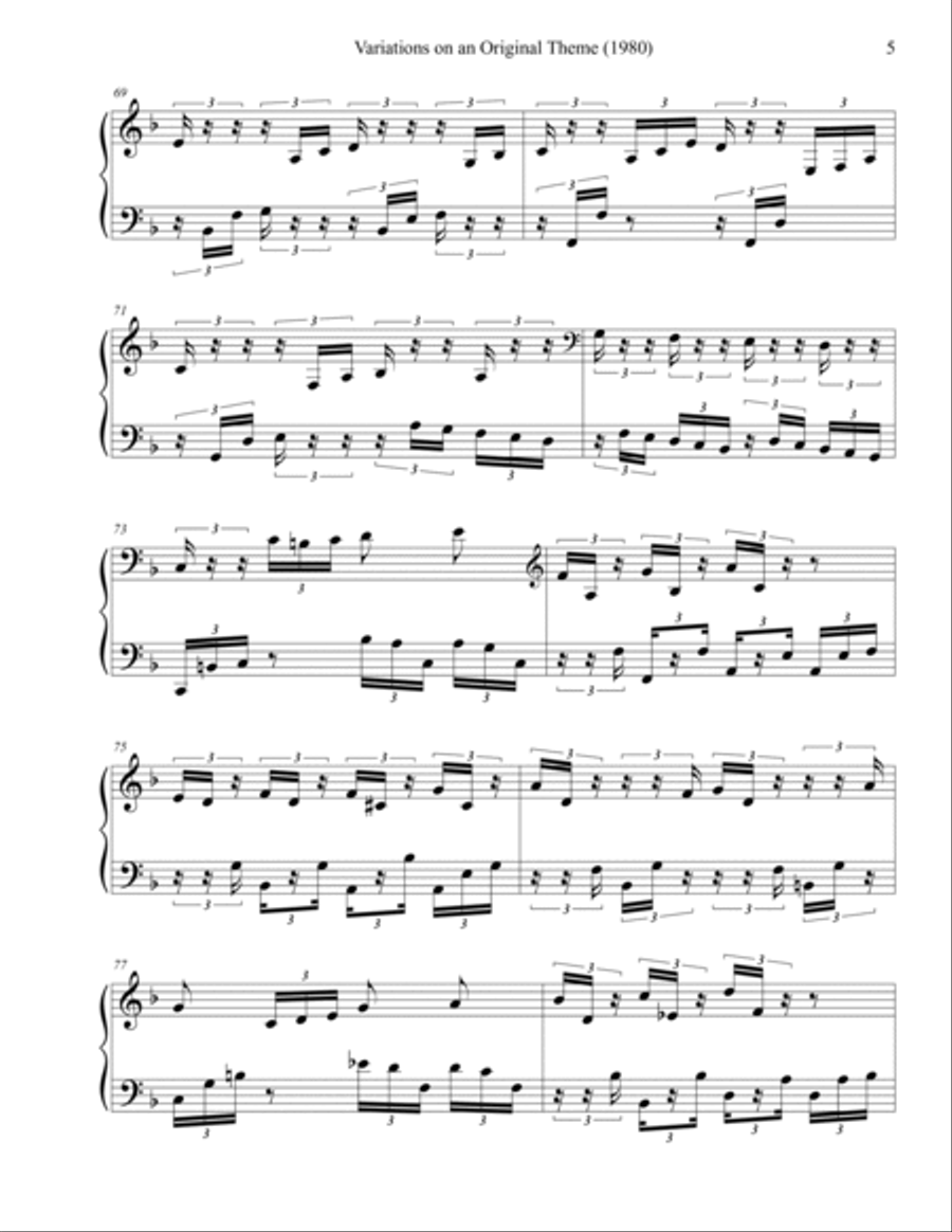 Variations on an Original Theme (1980) Piano Solo scores gallery preview page 5