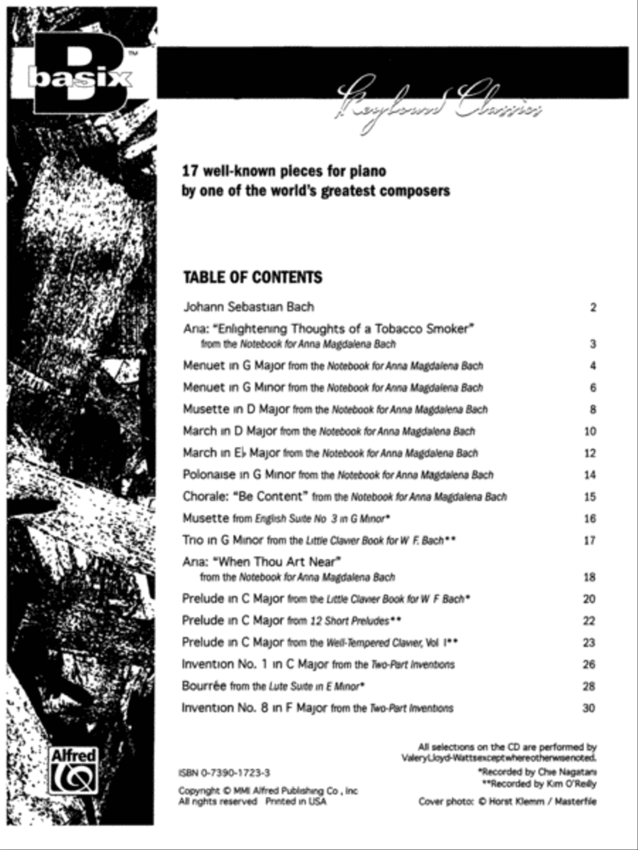 Basix Keyboard Classics J. S Bach Piano Method scores gallery preview page 2