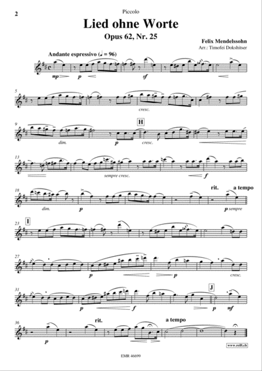 3 Lieder ohne Worte Piccolo scores gallery preview page 3