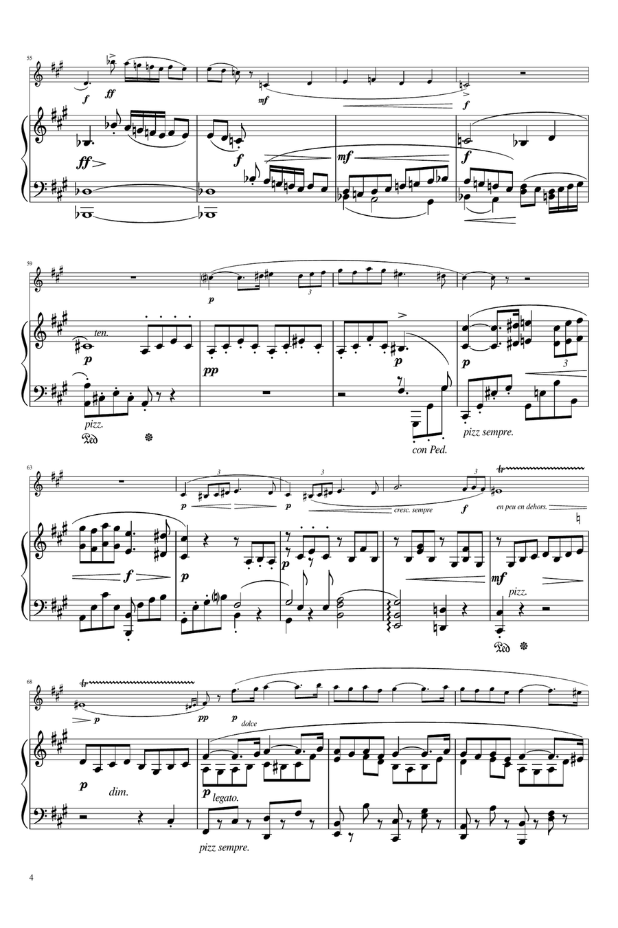 Fauré - Pavane (Op.50), for Flute or Violin and Piano Original - Score and Parts Flute Solo scores gallery preview page 4