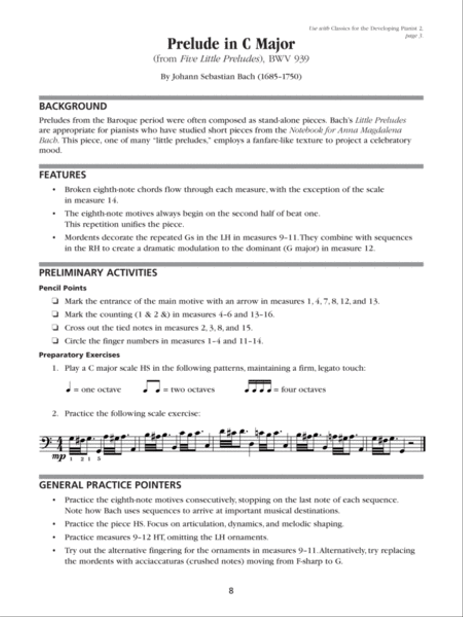 Classics for the Developing Pianist, Study Guide, Book 2 Piano Method scores gallery preview page 7