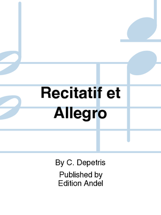 Book cover for Recitatif et Allegro